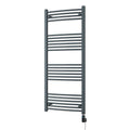 Zennor – Anthracite Electric Towel Rail H1400mm x W600mm Curved 700w Thermostatic WIFI
