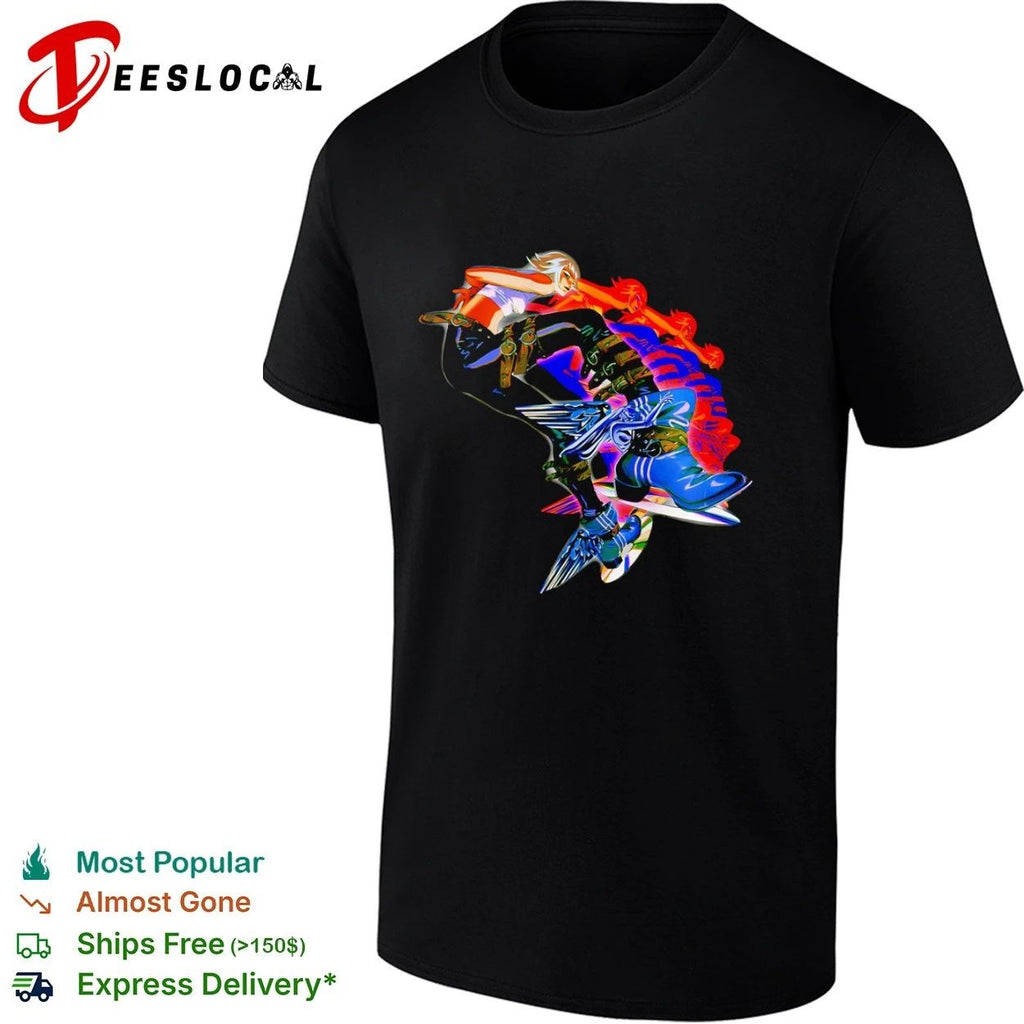 Anime Girl with Winged Boots and Belted Pants Unisex