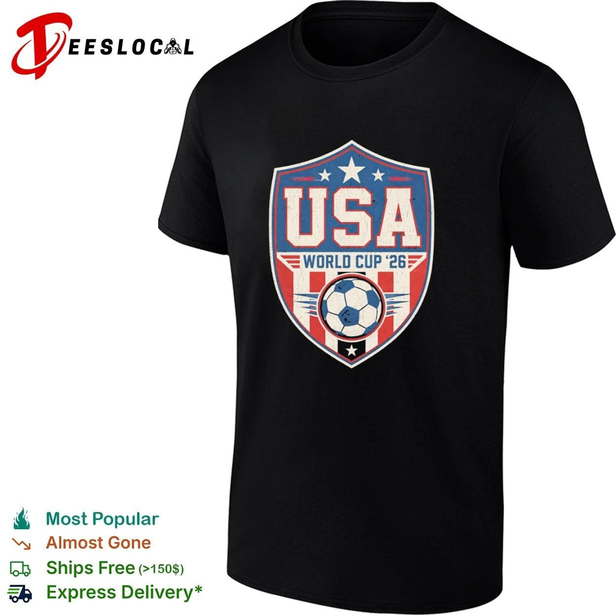 USA World Cup 26 Soccer Shield Unisex