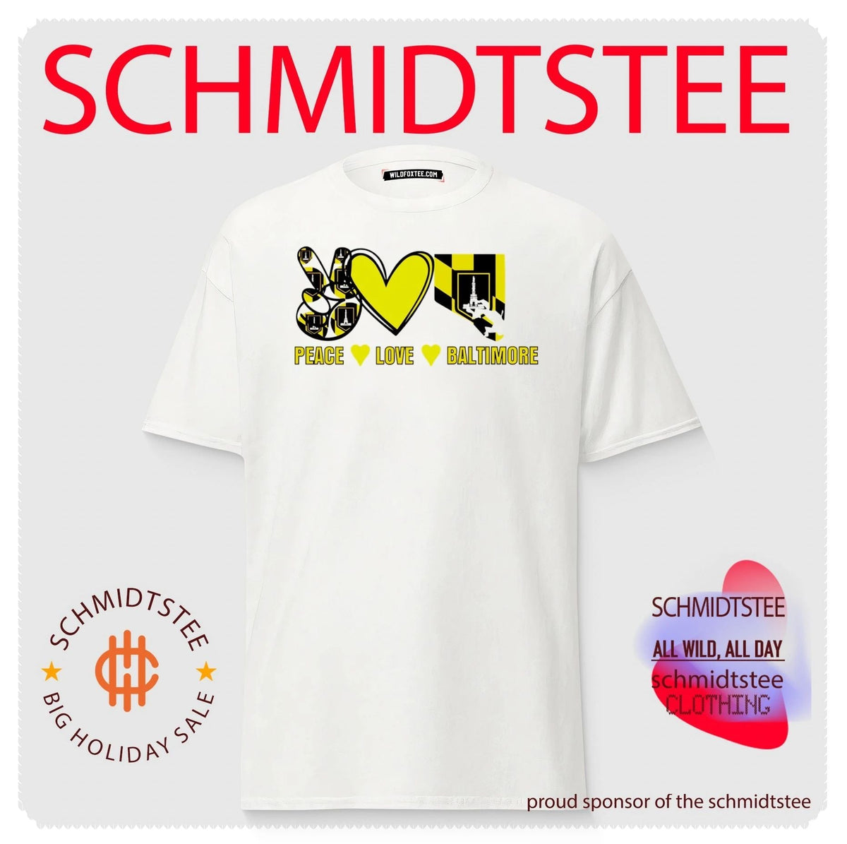Peace Love Baltimore Maryland Flag Charm City shirt Unisex