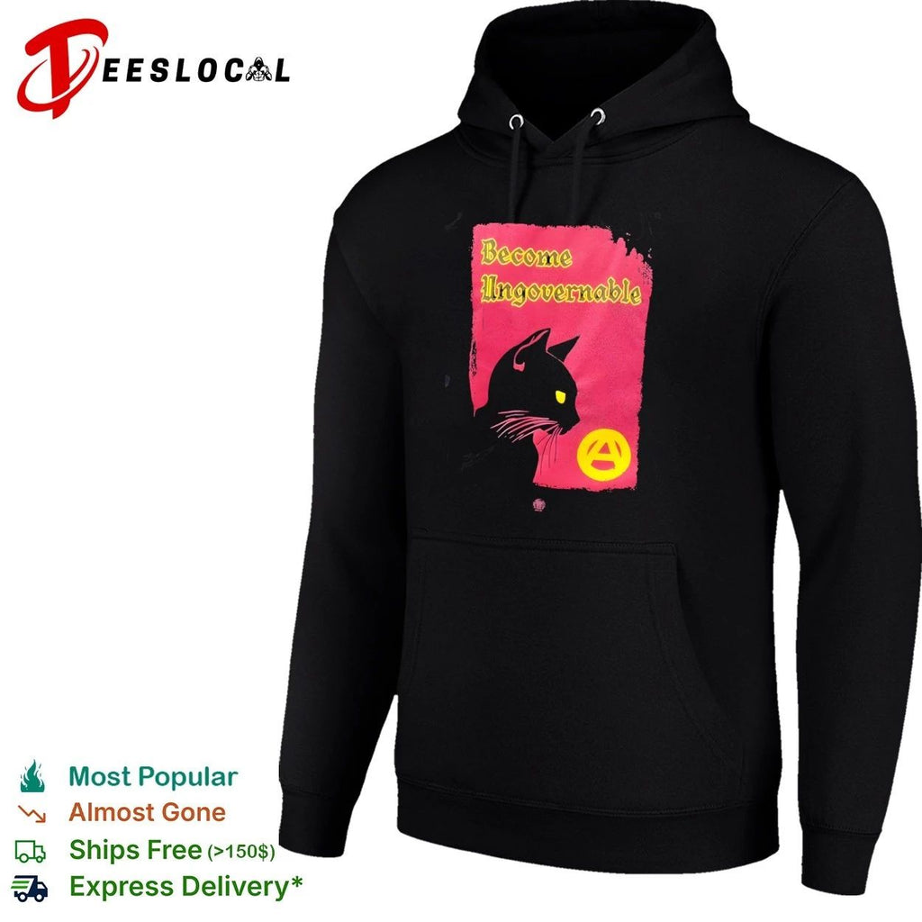 Become Ungovernable Black Cat Anarchy Symbol Unisex