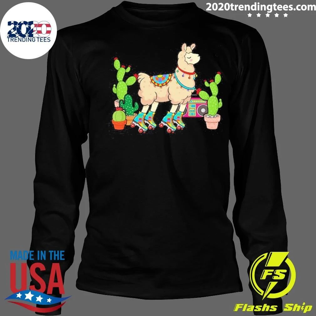 Roller Disco Llama Cactus Shirt