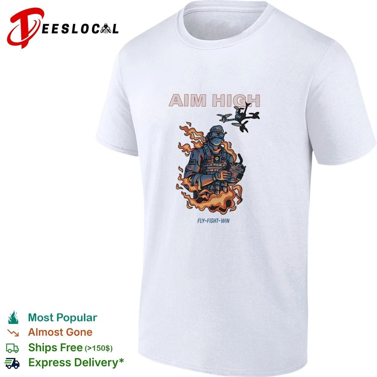 Aim High Fly-Fight-Win Drone Pilot fpv Unisex