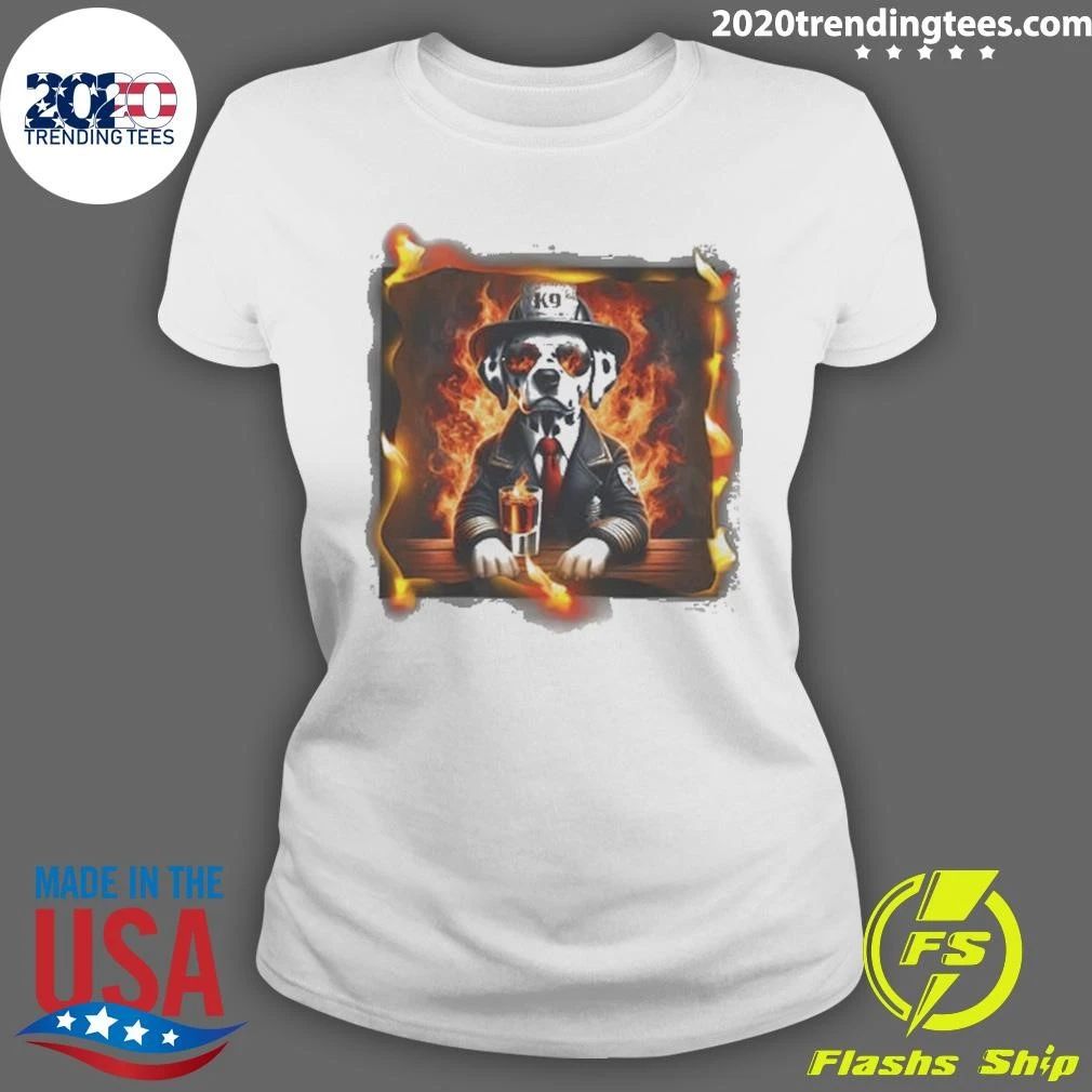 Firefighter Dalmatian Dog Dad Beer Tee Shirt
