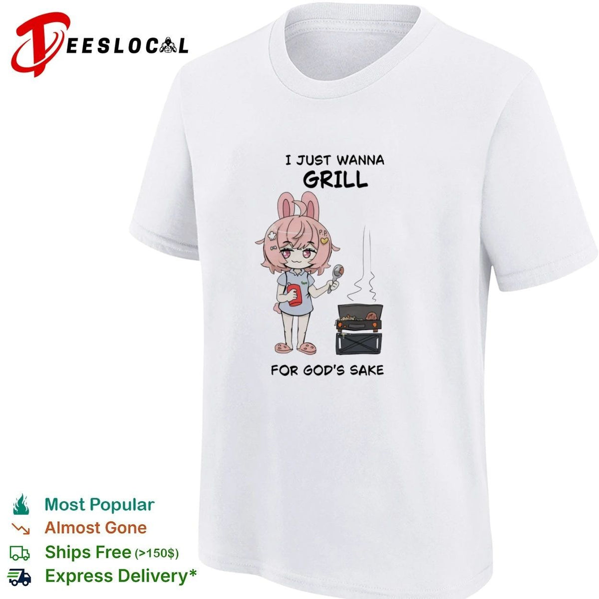 I Just Wanna Grill for God’s Sake Anime Bunny Girl Unisex