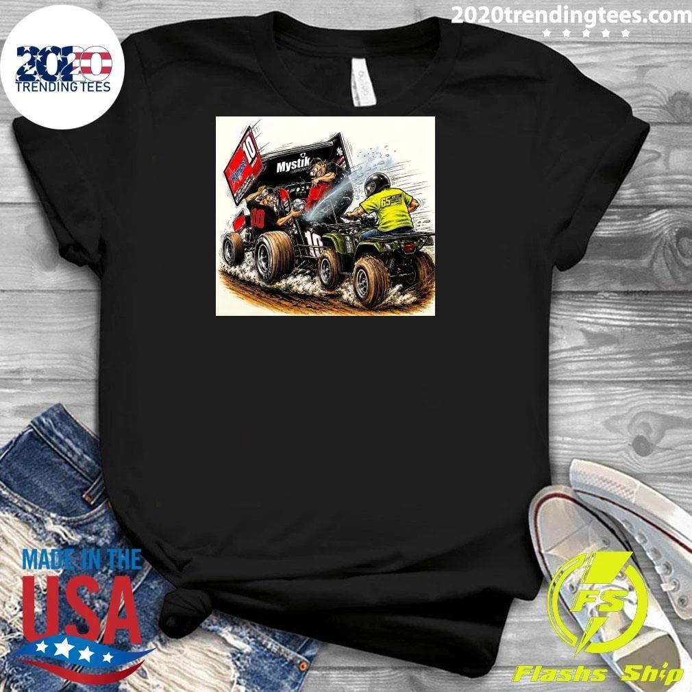 ATV Racing Action with Dirt Track Riders and Off-Road Racing Vehicles Shirt