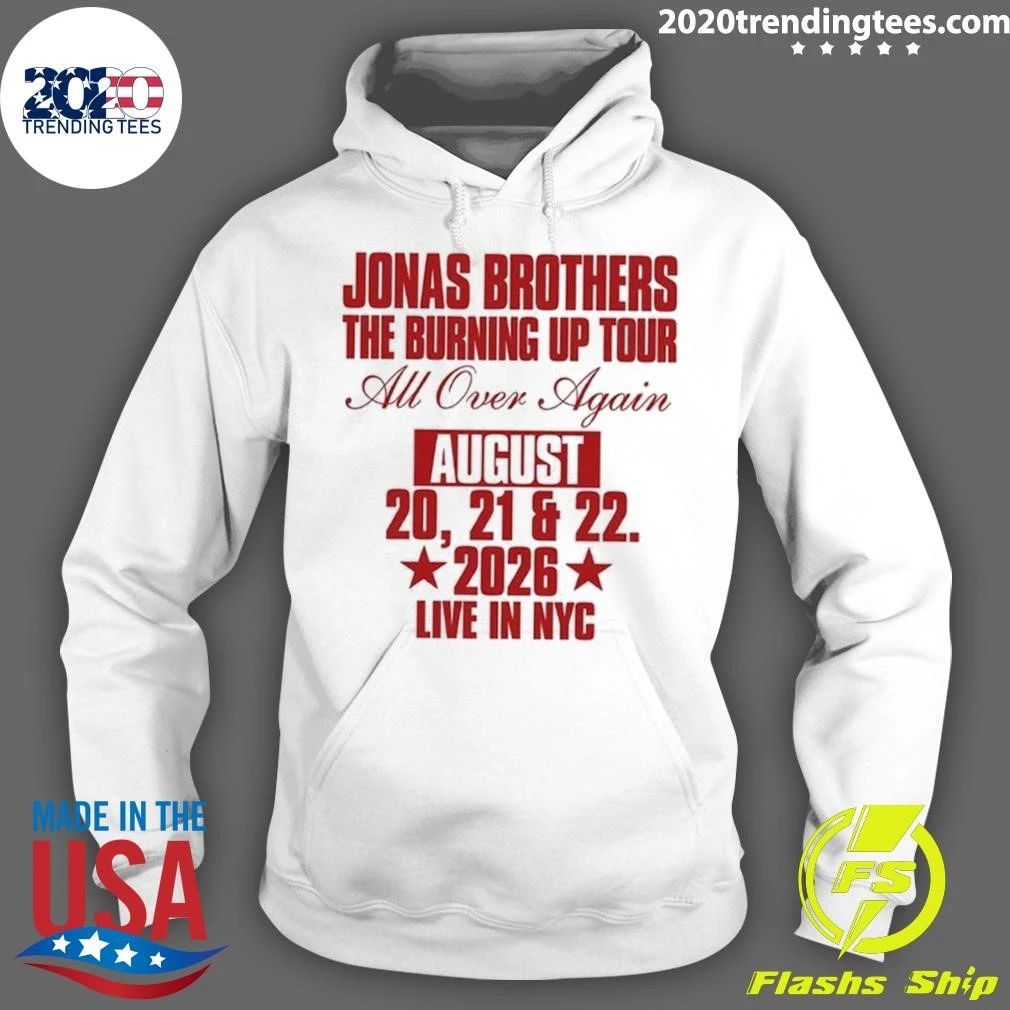 Jonas Brothers New York Pop Up Merch Burning Up All Over Again Tour 2026 Shirt