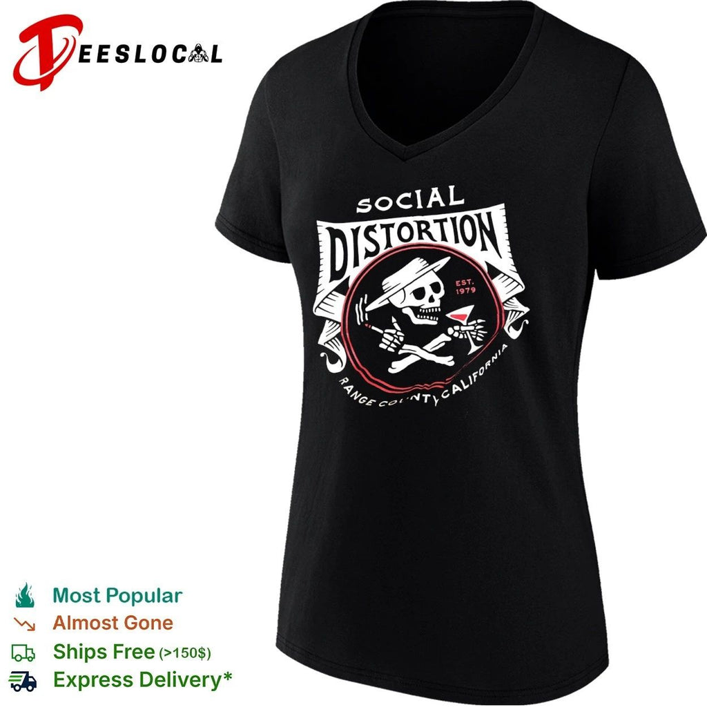 Social Distortion Est 1979 Range County California Skull Martini Unisex