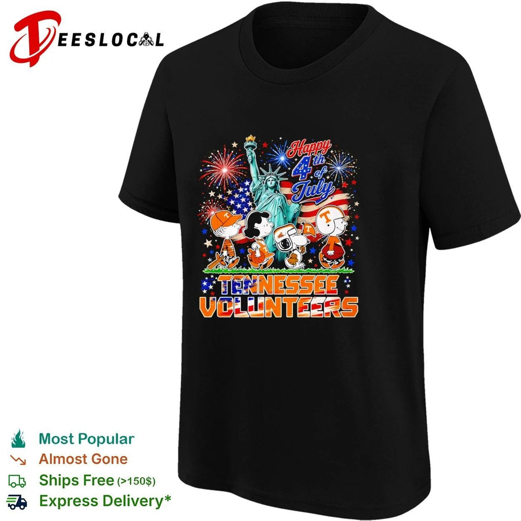 Peanuts Characters Happy 4th of July Tennessee Volunteers Unisex