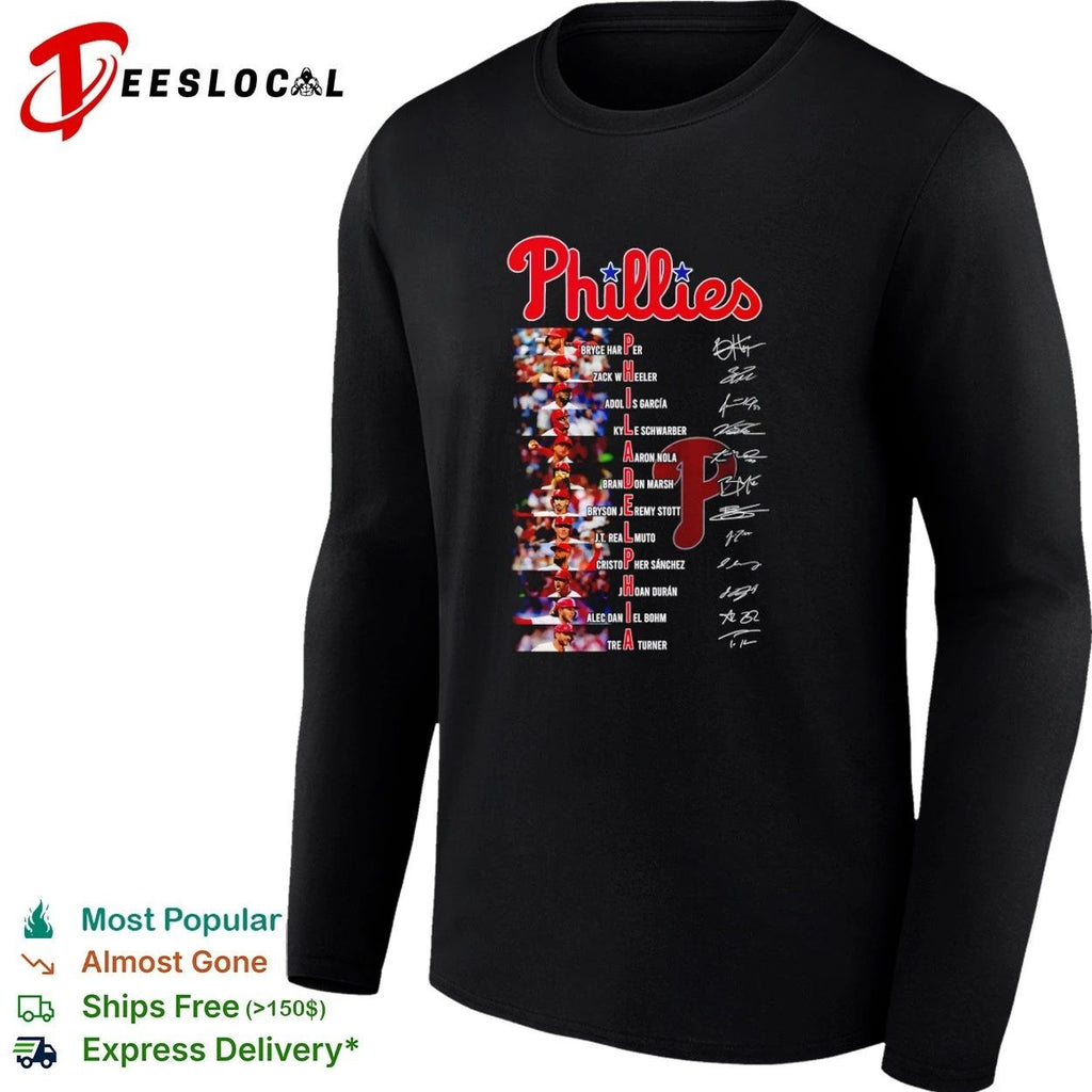 Philadelphia Phillies Roster Players Names and Signatures Unisex
