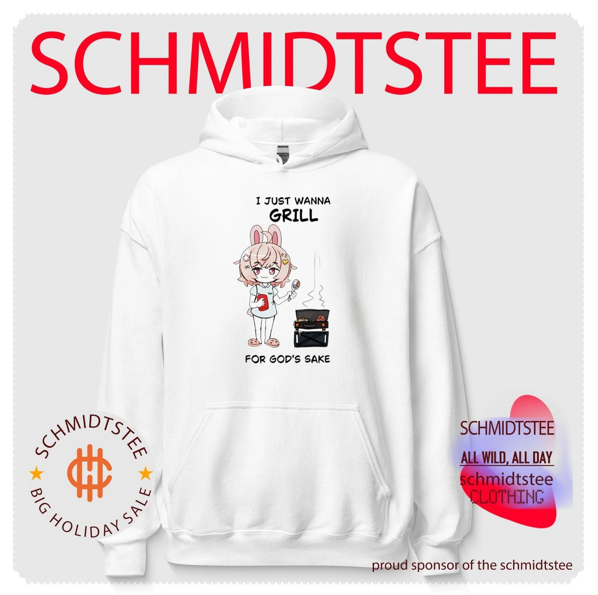 I Just Wanna Grill for God’s Sake anime bunny girl shirt Unisex