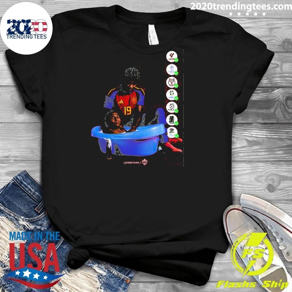 Lamine Yamal Bathing Kylian Mbappe Spain Soccer World Cup 2026 Meme Shirt