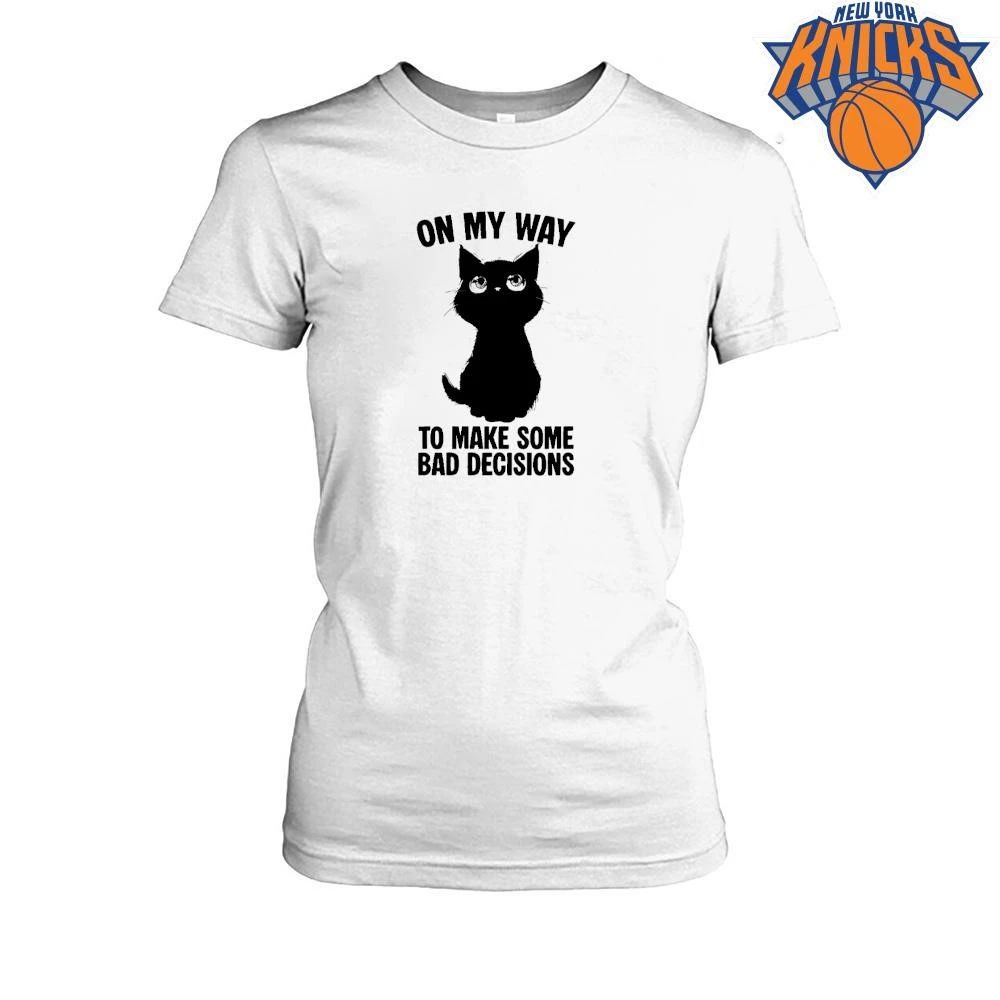 On My Way To Make Some Bad Decisions Cute Black Cat Eyes Funny Meme Shirt Unisex
