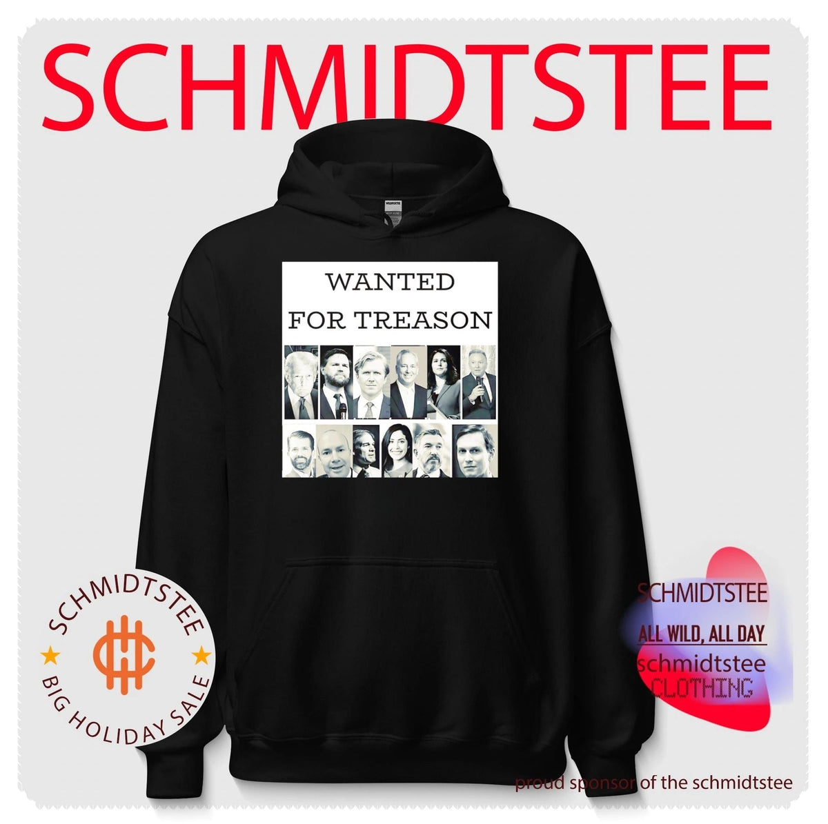 Wanted for treason Donald Trump JD Vance Tulsi Gabbard Jared Kushner shirt Unisex