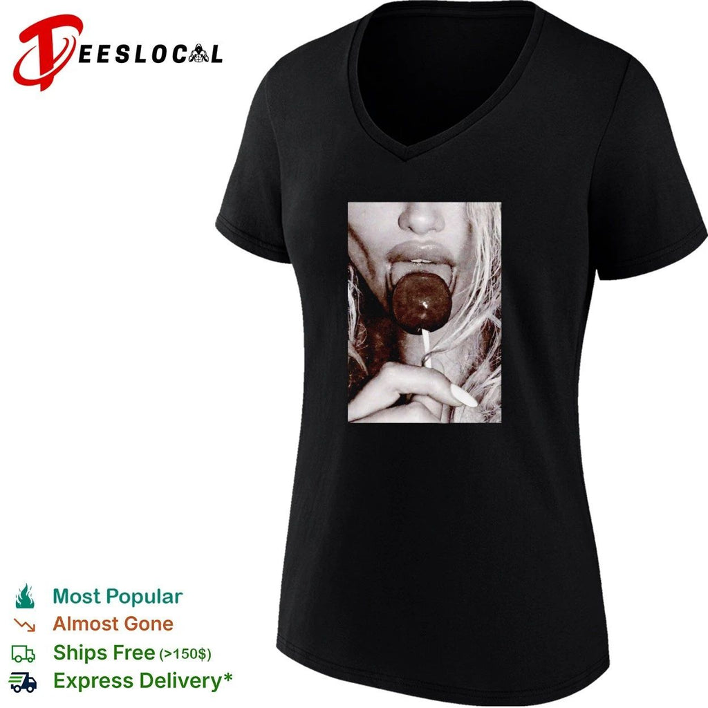 Woman Licking Lollipop black and white Unisex