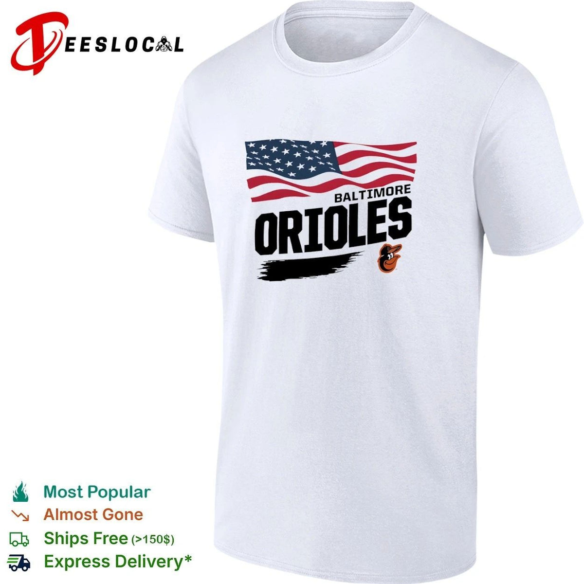 Baltimore Orioles Waving Flag Baltimore Orioles Unisex