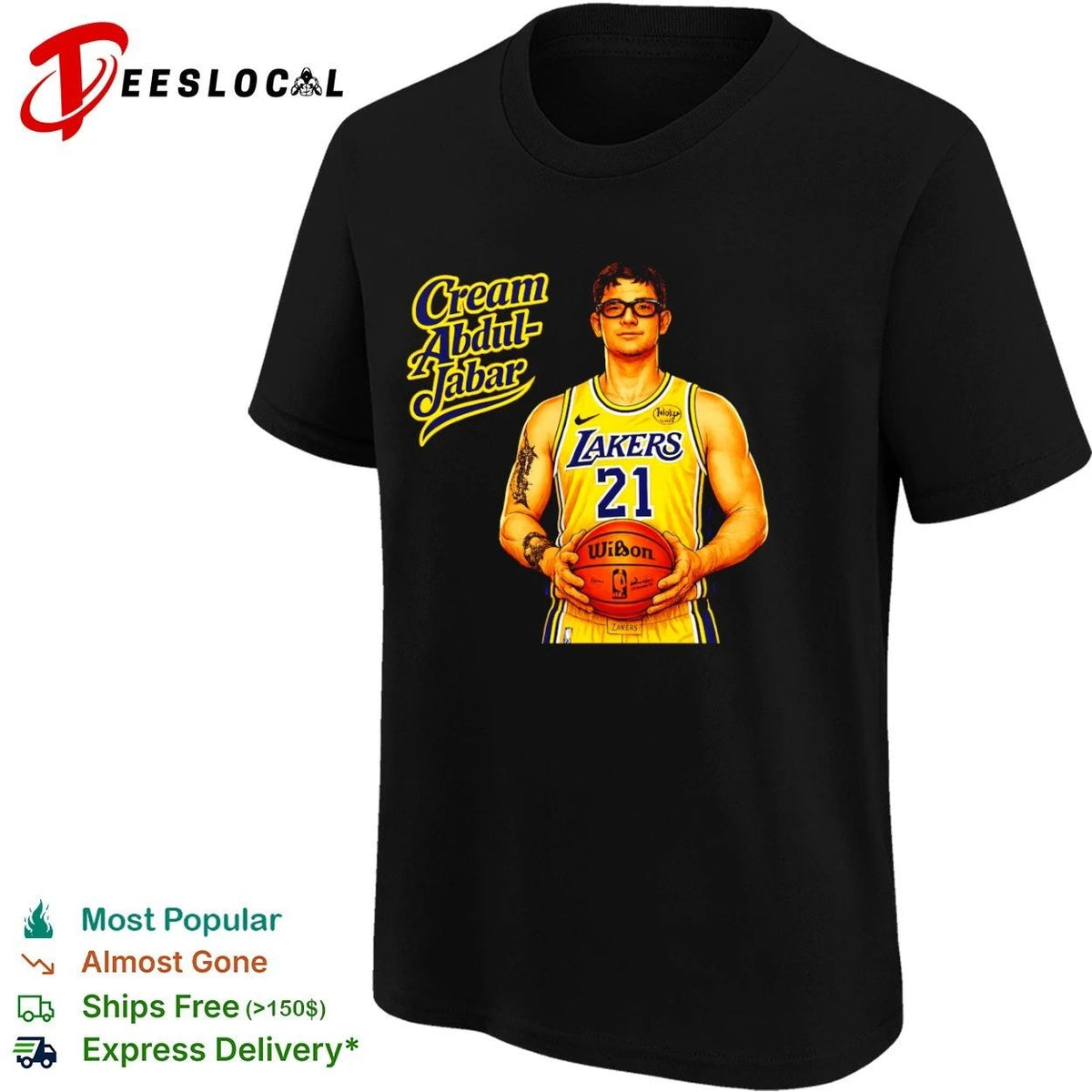 Cream Abdul-Jabar Los Angeles Lakers 21 Unisex