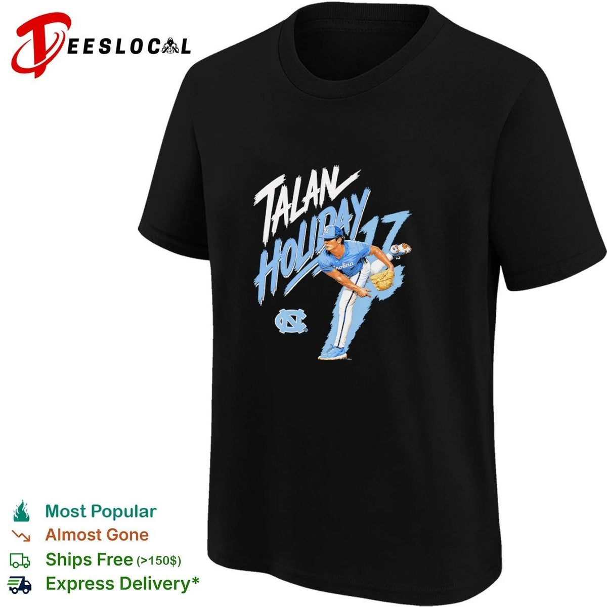 Talan Holliday 17 North Carolina Tar Heels Baseball Unisex