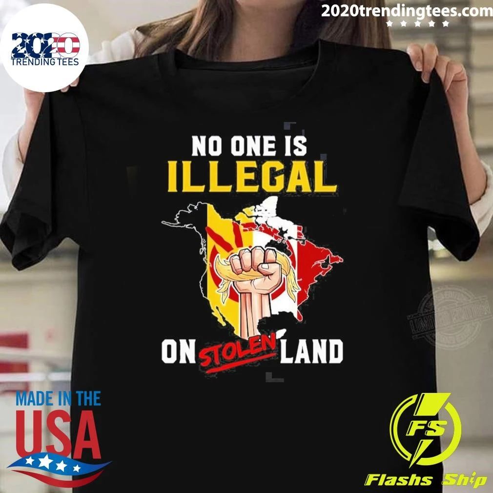 American Indian Movement No One Is Illegal On Stolen Land Tee Shirt