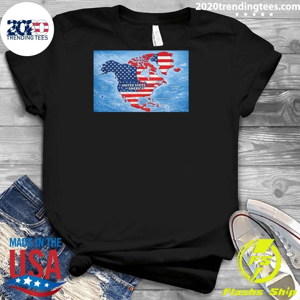 Donald Trump American Flag Map Covering Multiple Countries Shirt