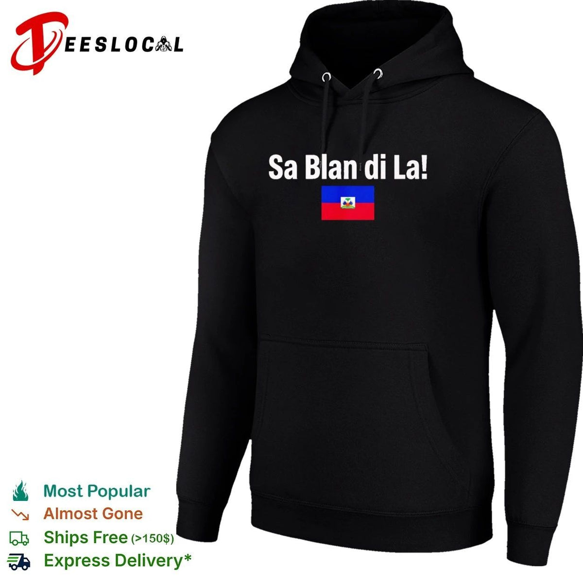 Sa Blan Di La Haiti Flag Haitian Caribbean Unisex