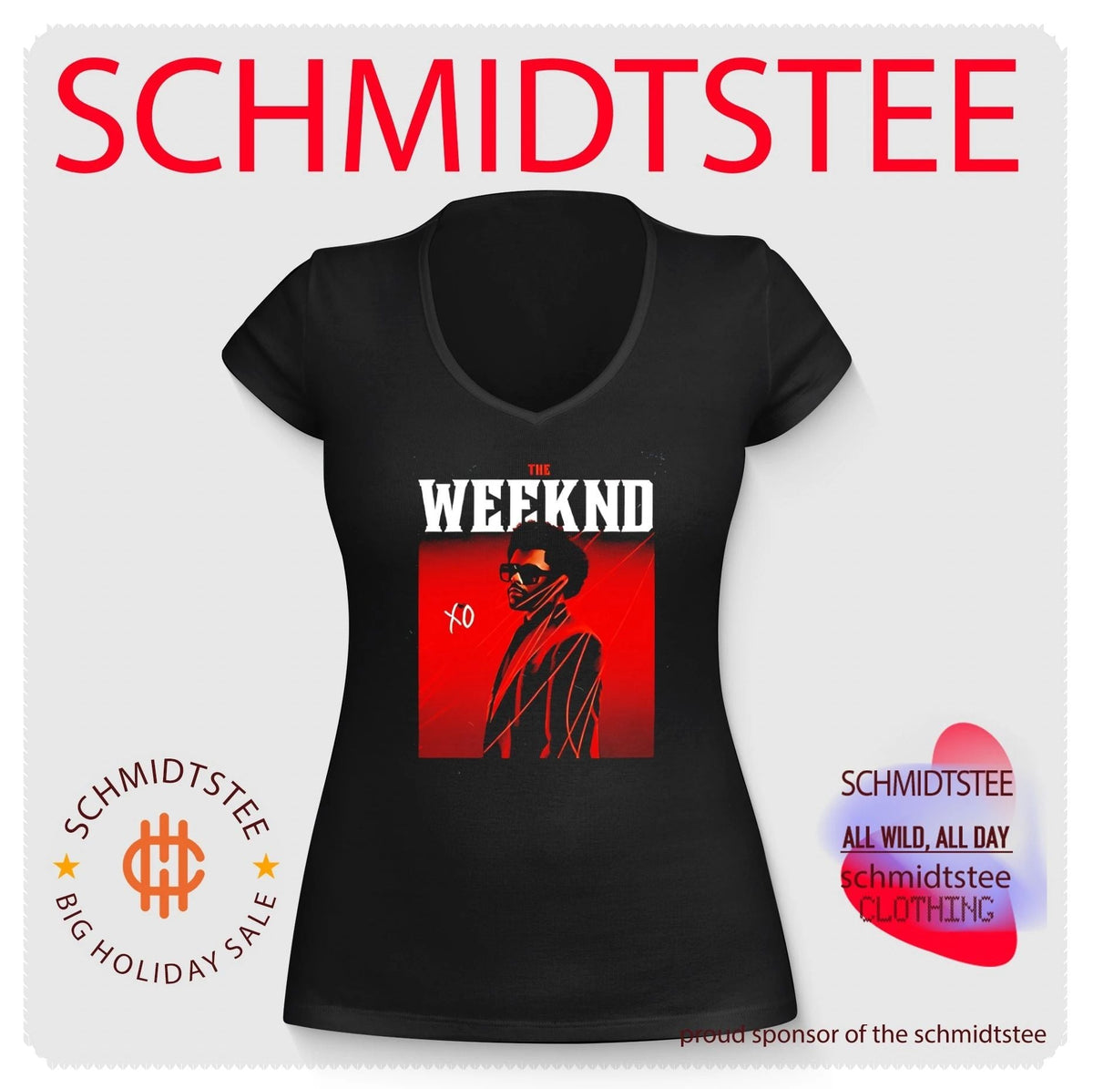 The Weeknd XO red lighting portrait shirt Unisex