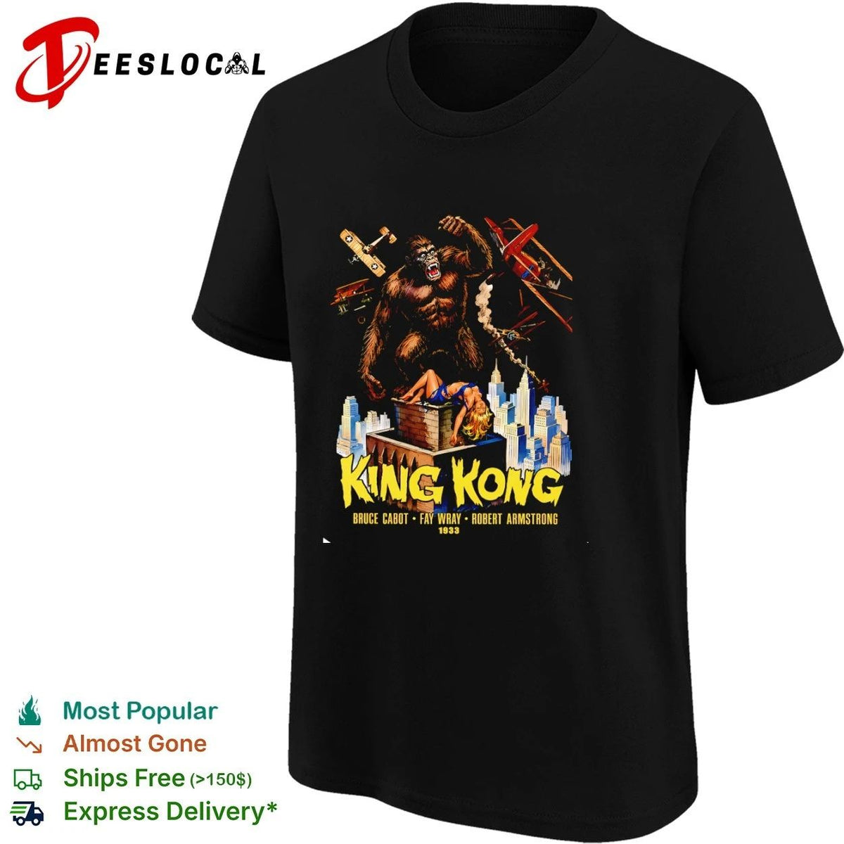 King Kong Bruce Cabot Fay Wray Robert Armstrong 1933 Unisex