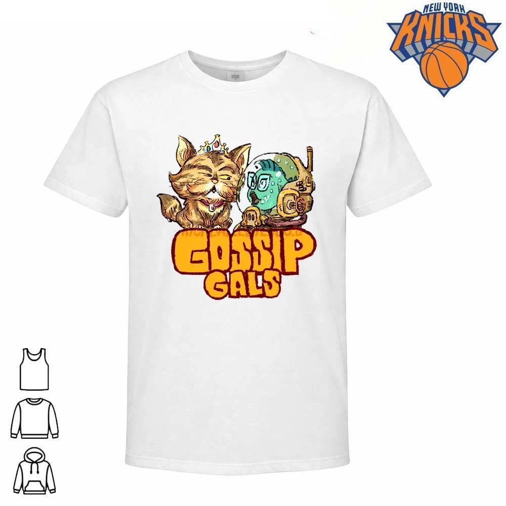 Gossip Gals Cute Royal Cat and Fish Astronaut Cartoon Illustration Graphic shirt Unisex