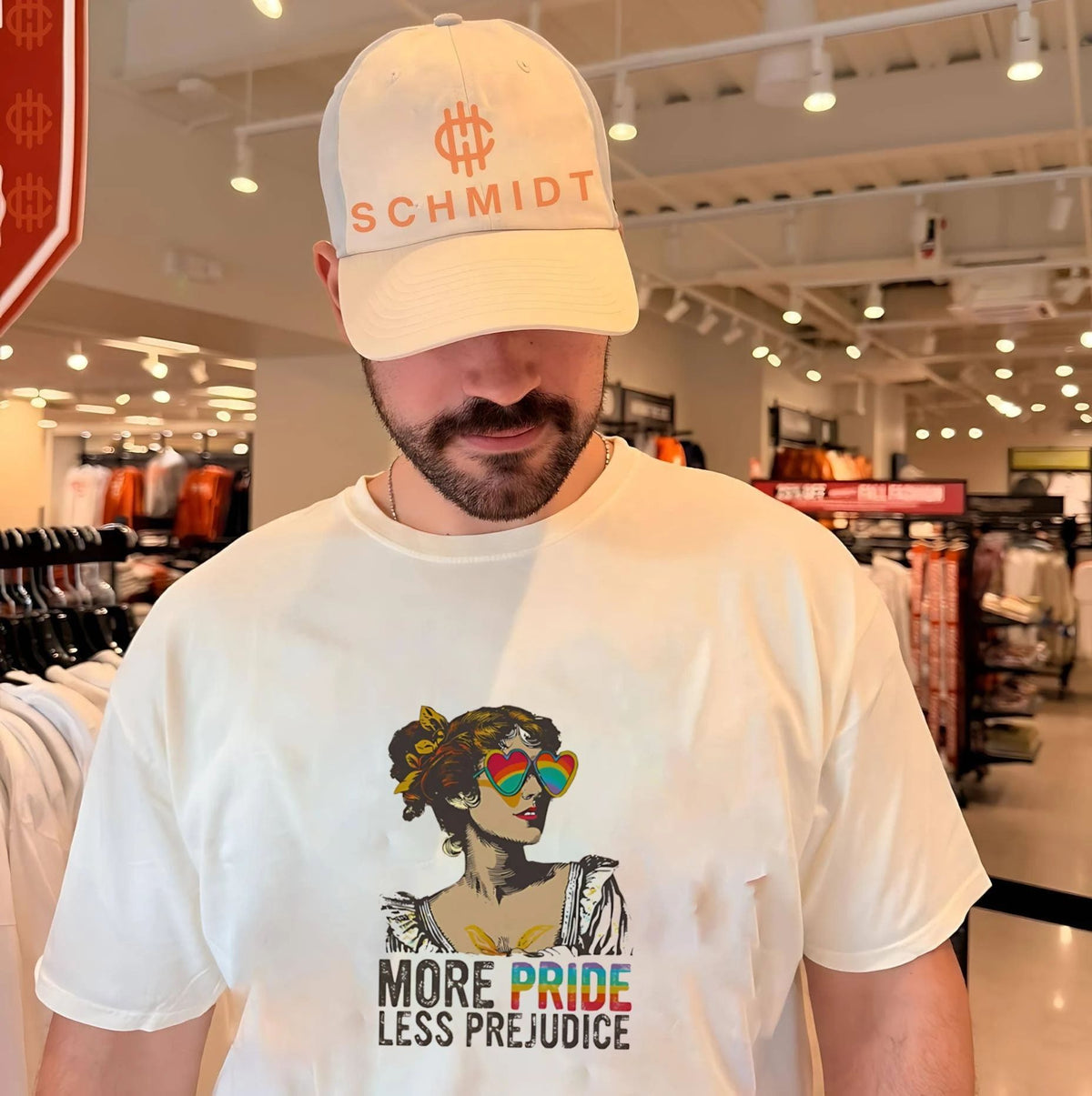 More Pride Less Prejudice LGBTQ Rainbow Heart Sunglasses shirt Unisex