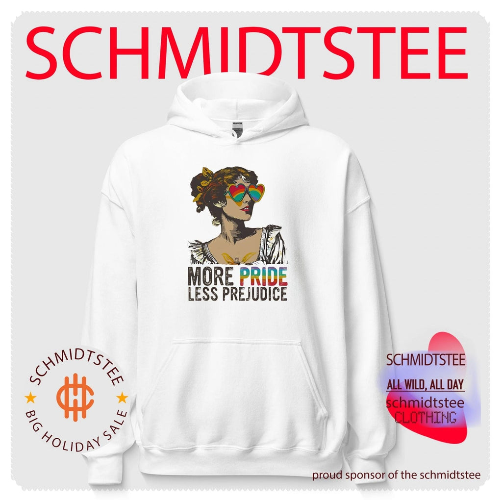 More Pride Less Prejudice LGBTQ Rainbow Heart Sunglasses shirt Unisex