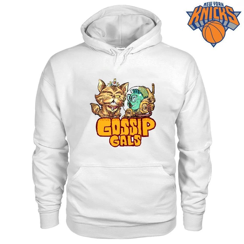 Gossip Gals Cute Royal Cat and Fish Astronaut Cartoon Illustration Graphic shirt Unisex