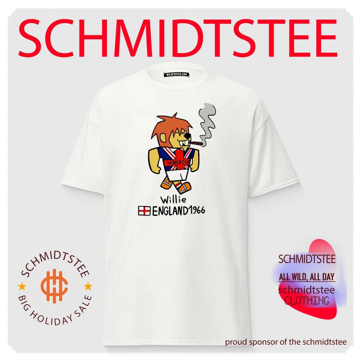 World Cup Mascots Willie England 1966 Football Mascot shirt Unisex