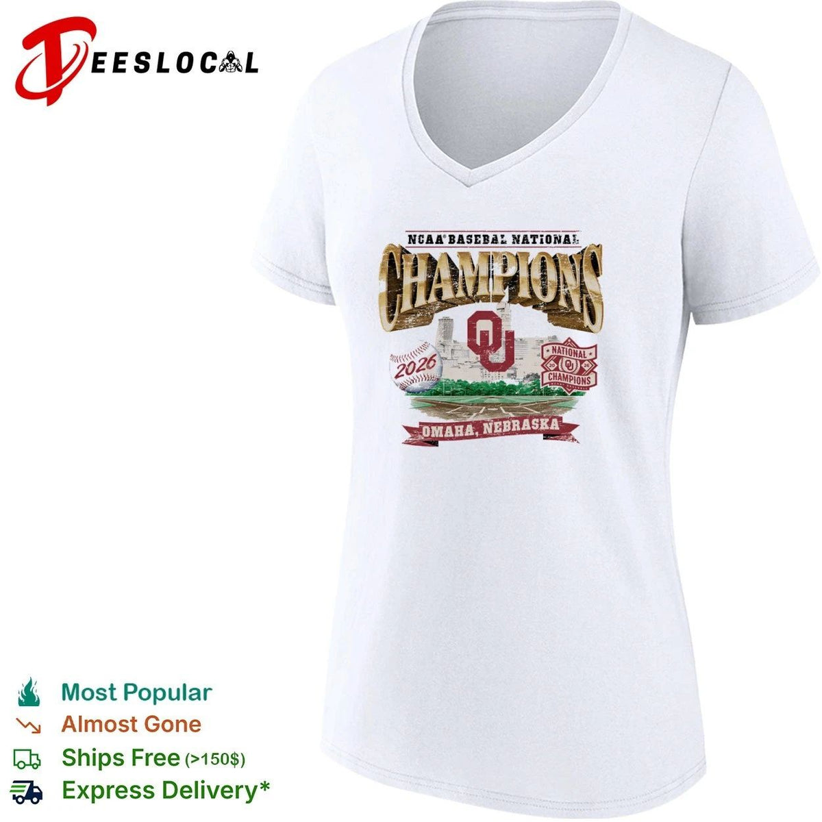Oklahoma Sooners NCAA Baseball National Champions 2026 Omaha Nebraska Unisex
