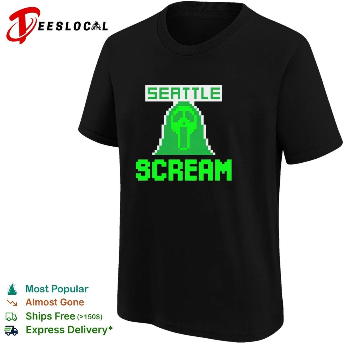 Seattle Scream Retro Gaming Style horror movie Unisex