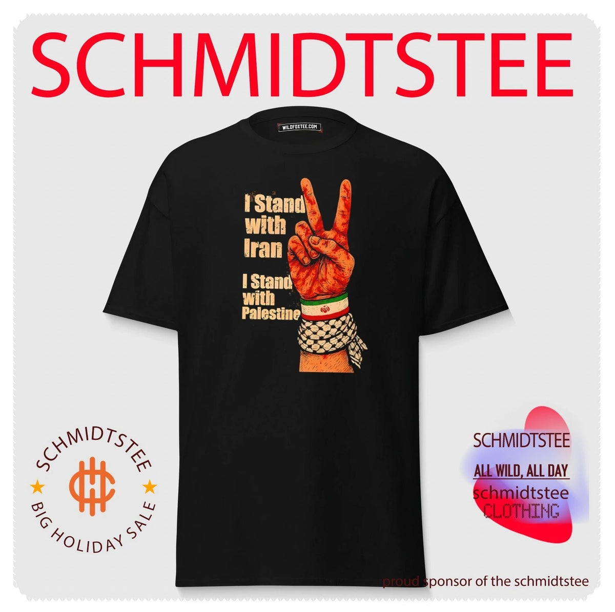 I stand with Iran I stand with Palestine hand gesture shirt Unisex