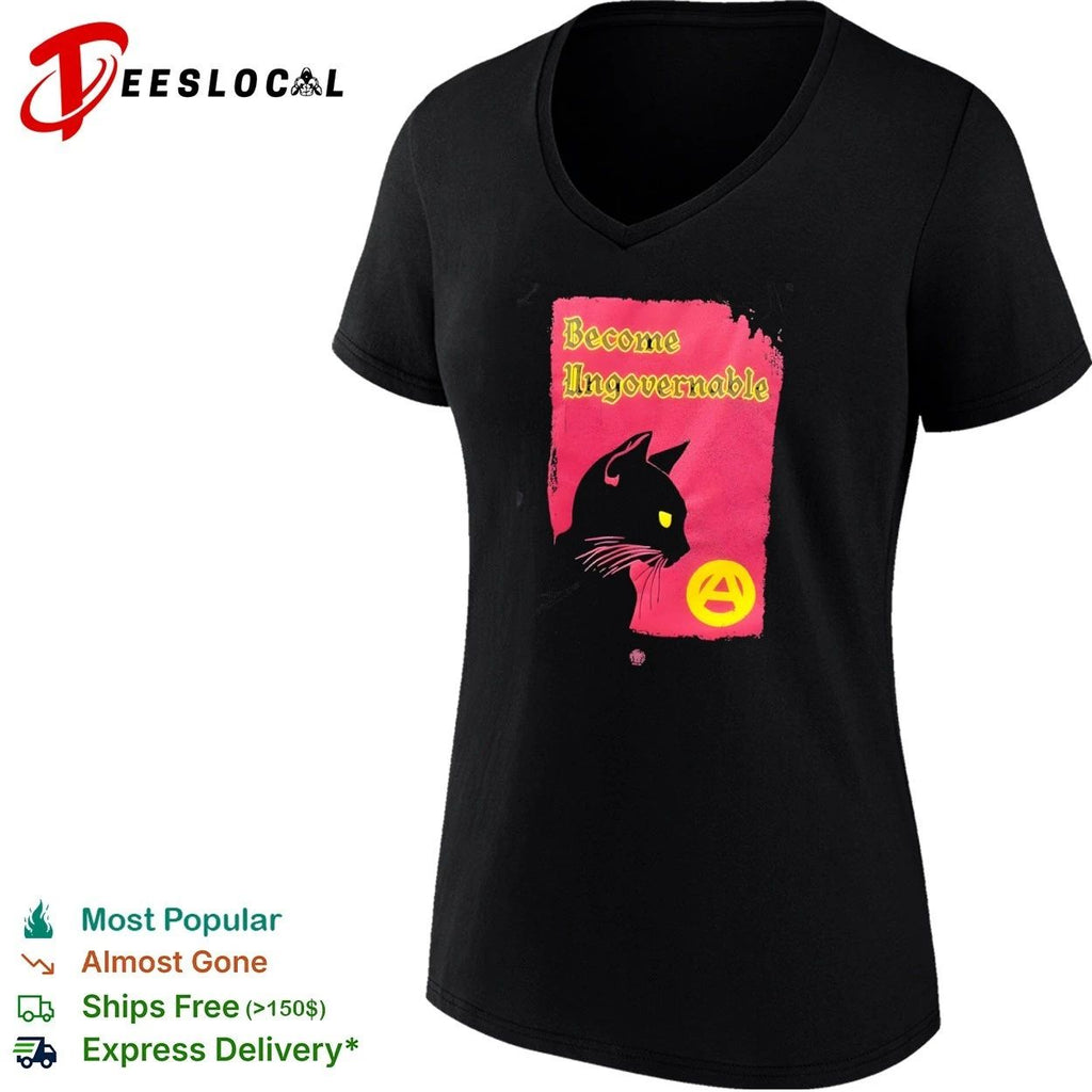 Become Ungovernable Black Cat Anarchy Symbol Unisex