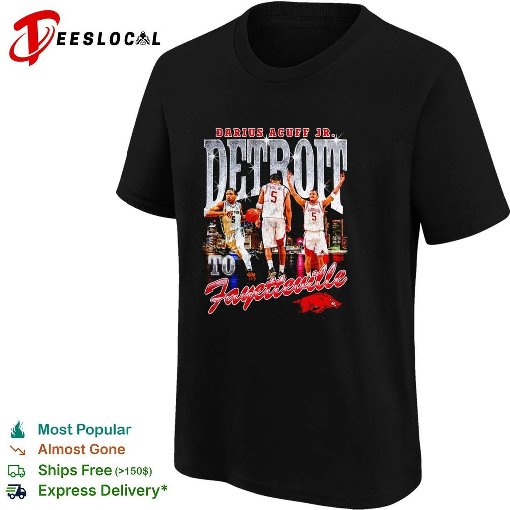 Darius Acuff Jr Detroit to Fayetteville Arkansas Razorbacks Unisex