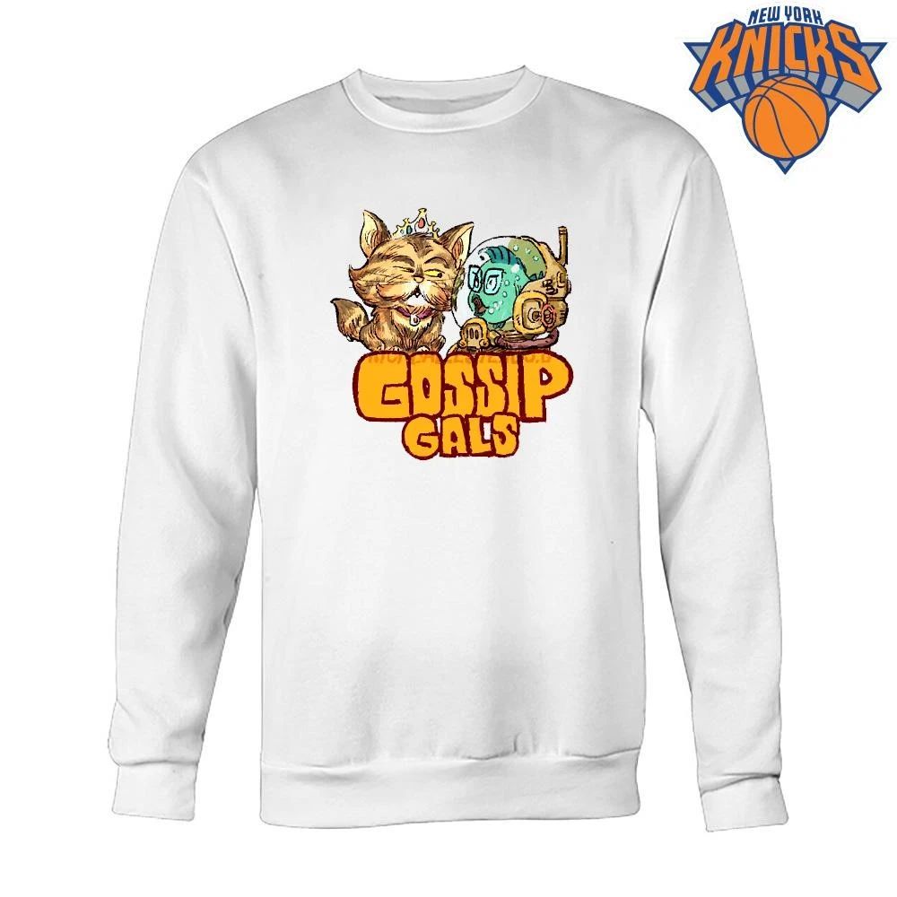 Gossip Gals Cute Royal Cat and Fish Astronaut Cartoon Illustration Graphic shirt Unisex