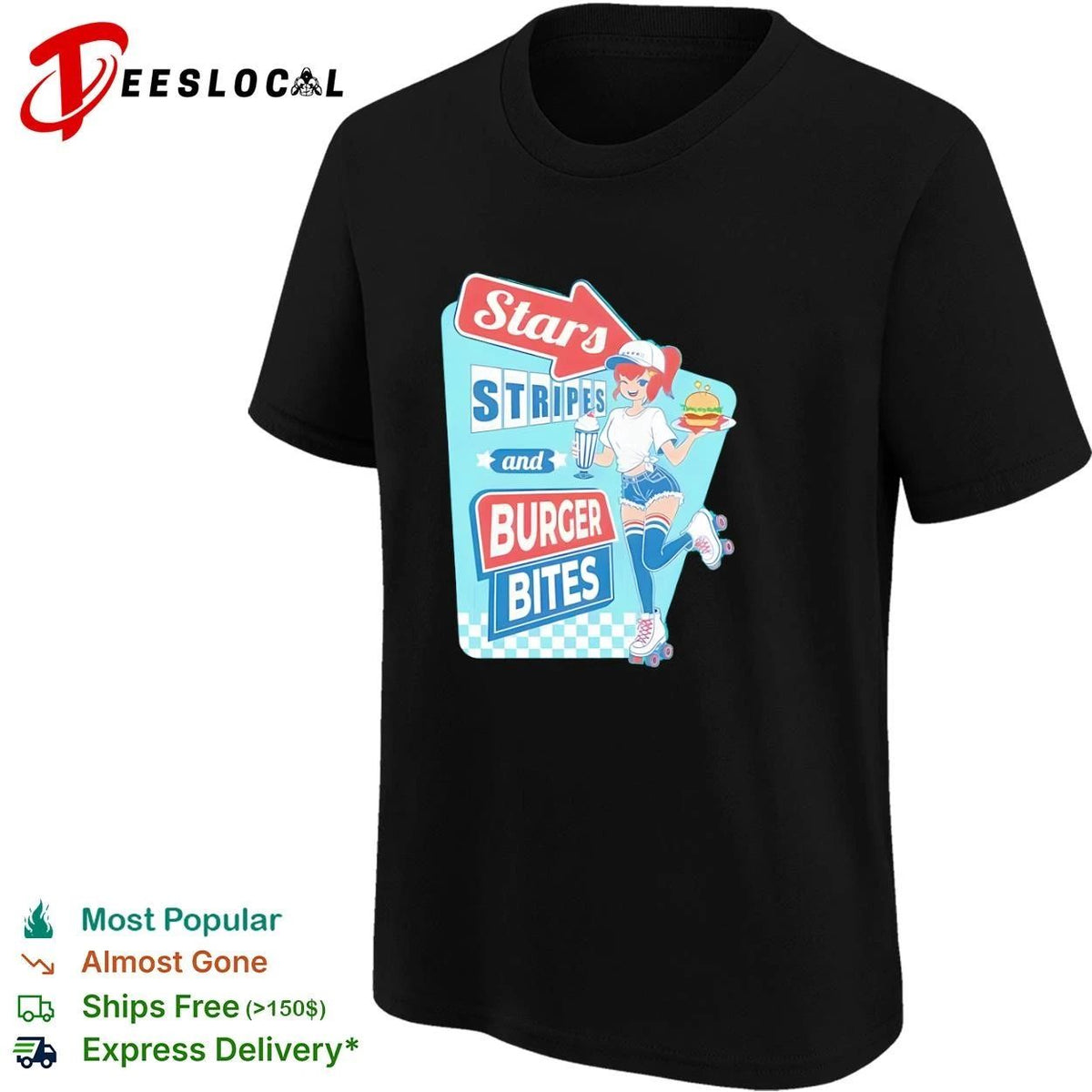 Stars Stripes and Burger Bites retro diner Unisex