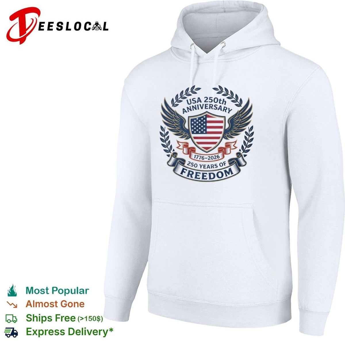 USA 250th Anniversary 1776-2026 250 Years of Freedom Unisex