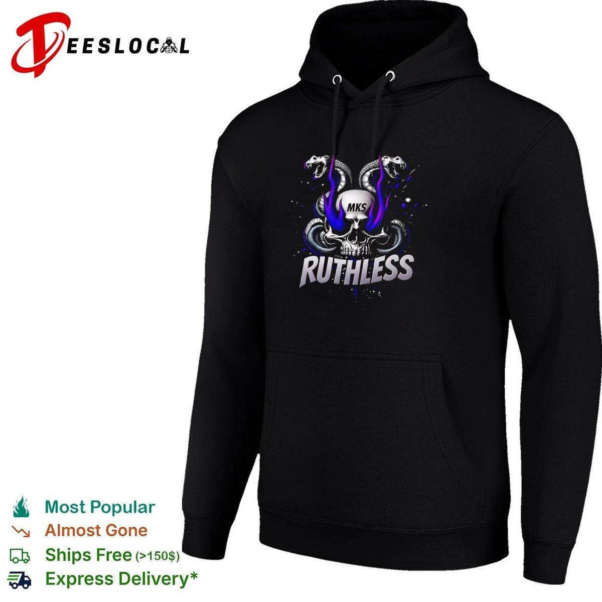 MKS Ruthless Skull and Snakes gothic Unisex