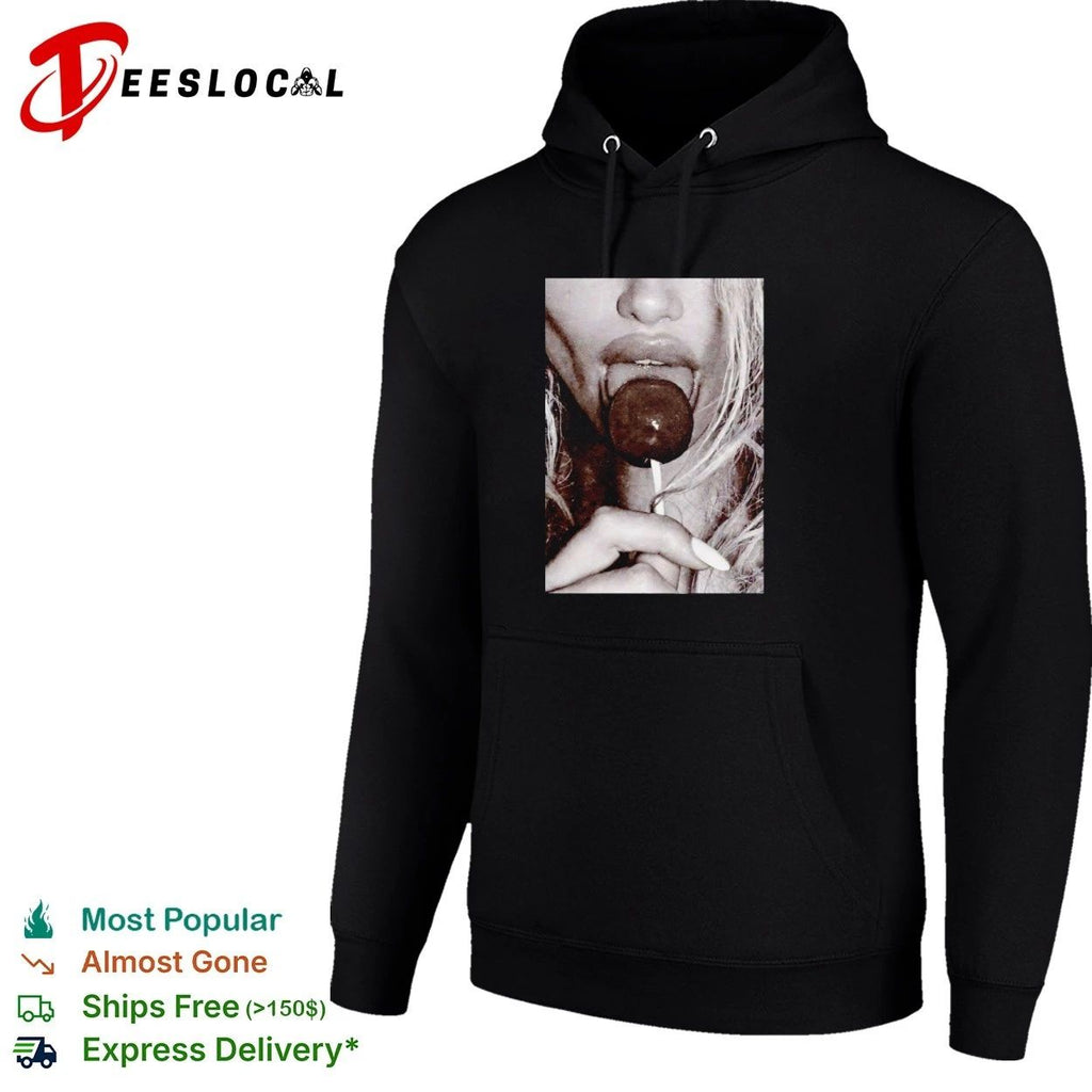 Woman Licking Lollipop black and white Unisex