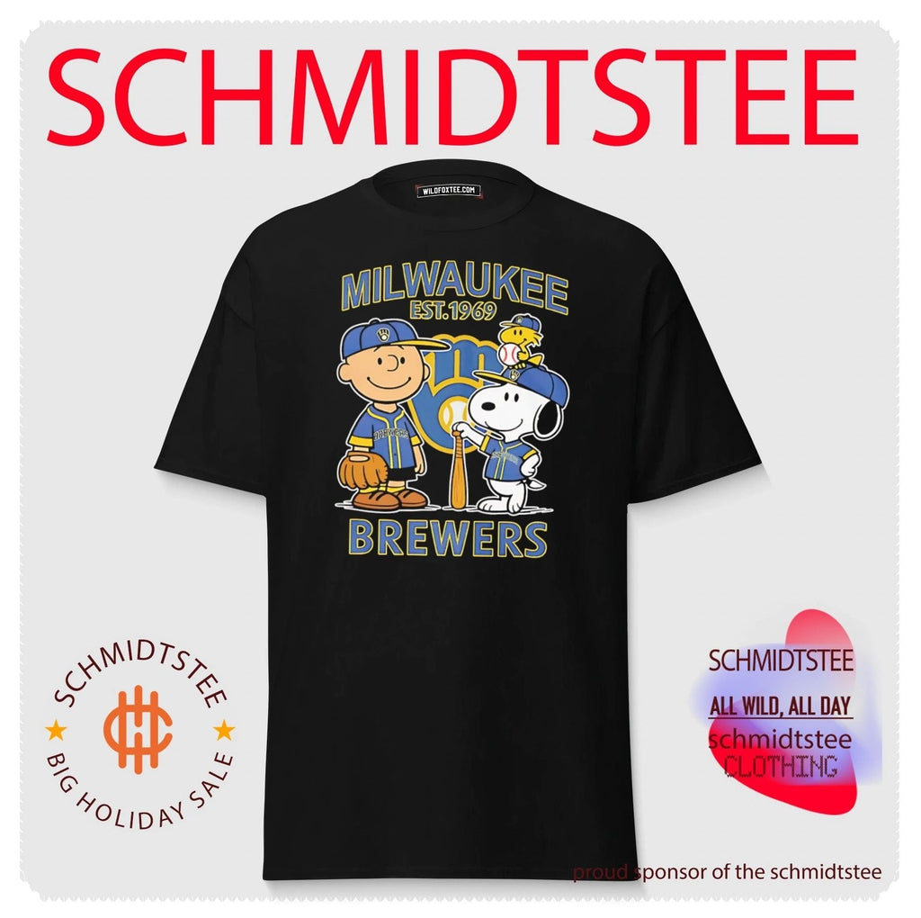 Peanuts x Milwaukee Brewers Baseball est 1969 shirt Unisex