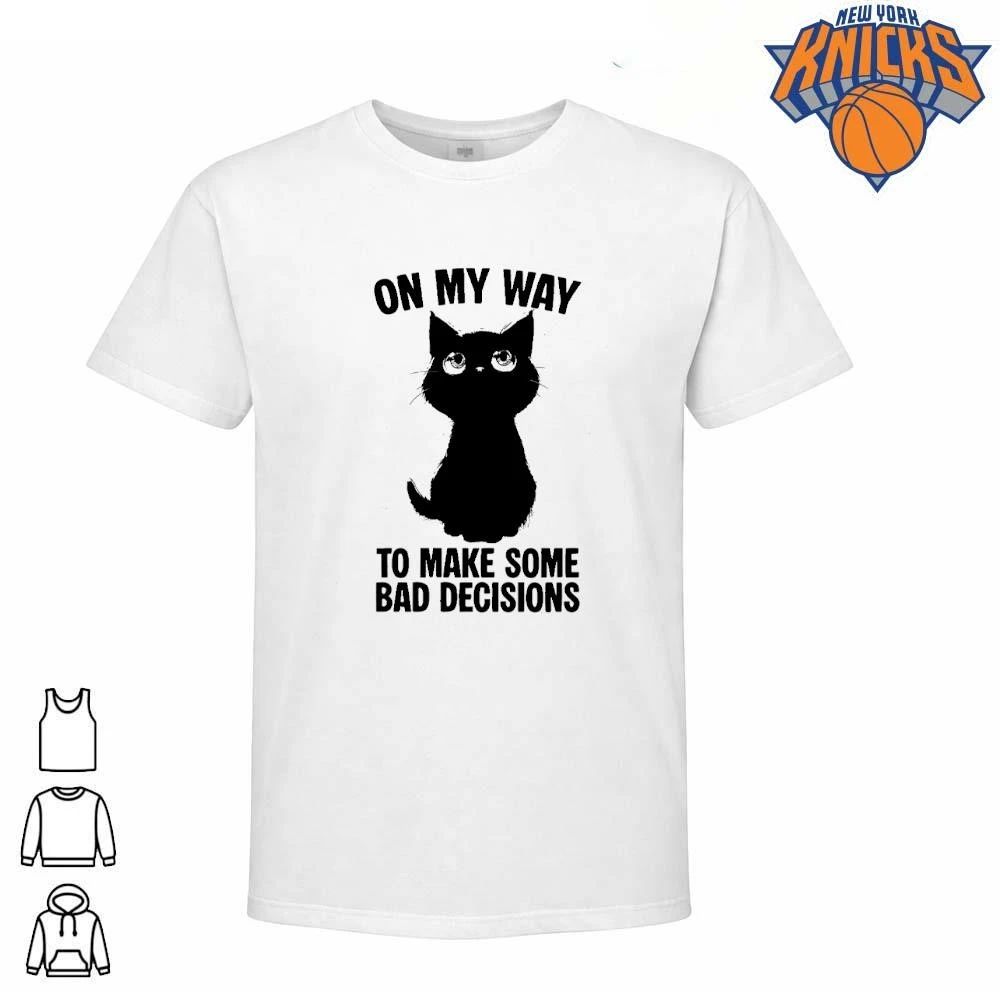 On My Way To Make Some Bad Decisions Cute Black Cat Eyes Funny Meme Shirt Unisex