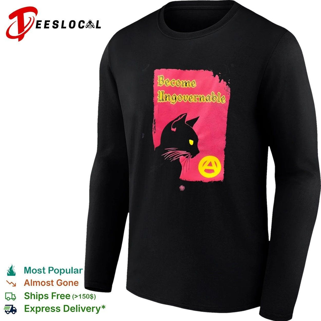 Become Ungovernable Black Cat Anarchy Symbol Unisex