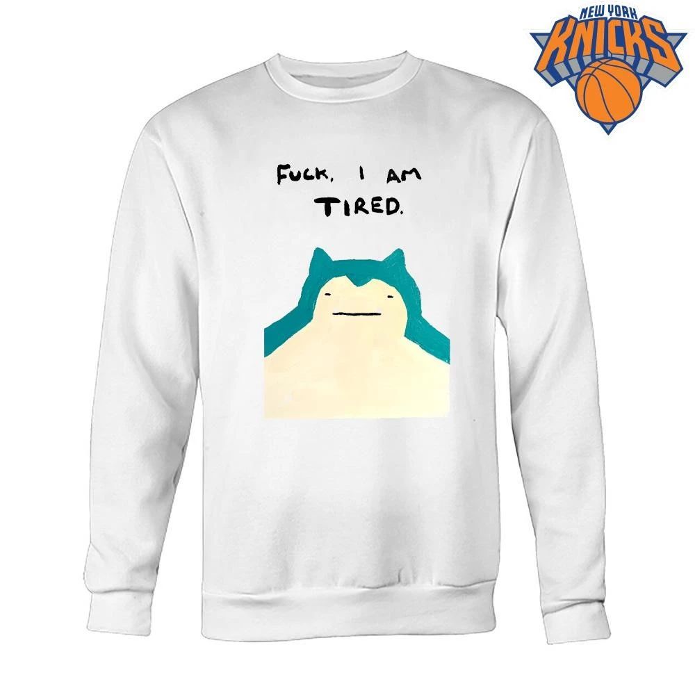 Fuck I Am Tired Snorlax Bootleg Painting Funny Meme Relatable Quirky Shirt Unisex