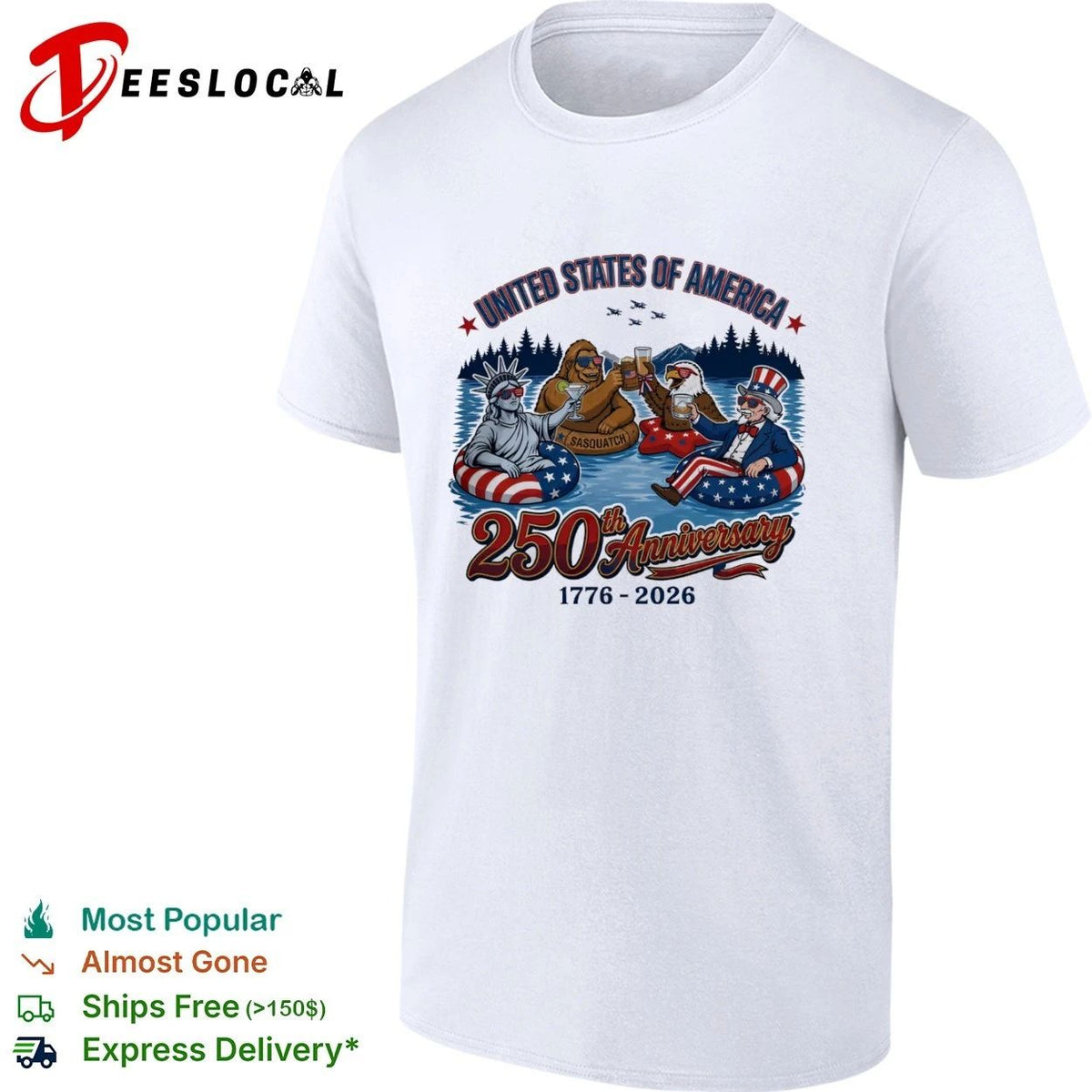 United States of America Fun 250th Anniversary 1776-2026 Unisex
