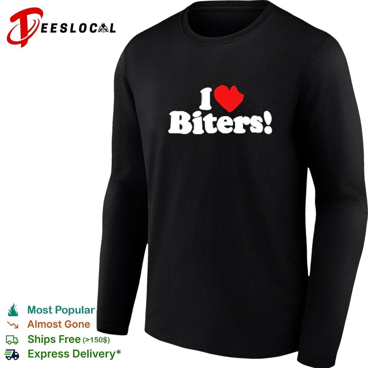I Love Biters biting funny humor slogan Unisex