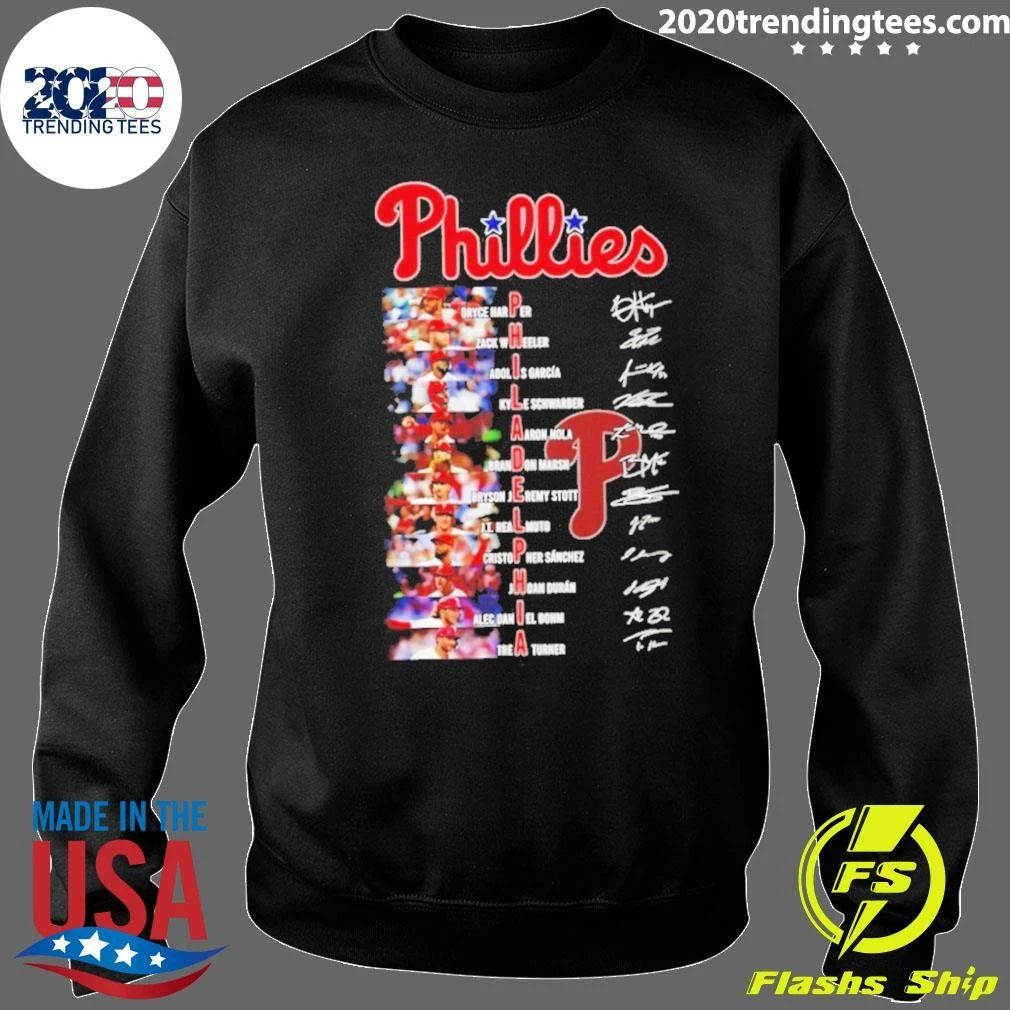 Philadelphia Phillies Baseball Player Names And Signatures Word Game Shirt
