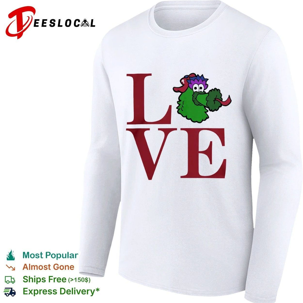 Love Philadelphia Phillies Phanatic Mascot Unisex